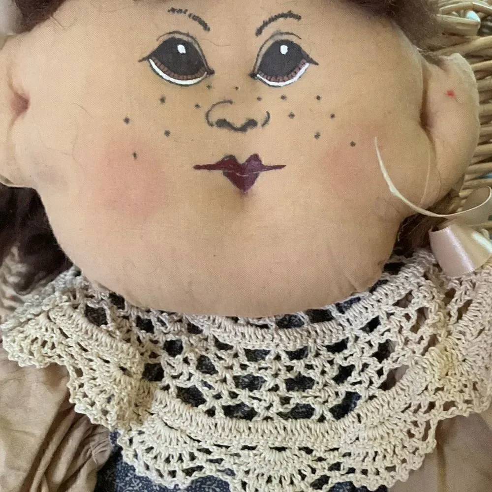 Doll Decor Folk Art Handmade 38” long Rustic Vintage Country